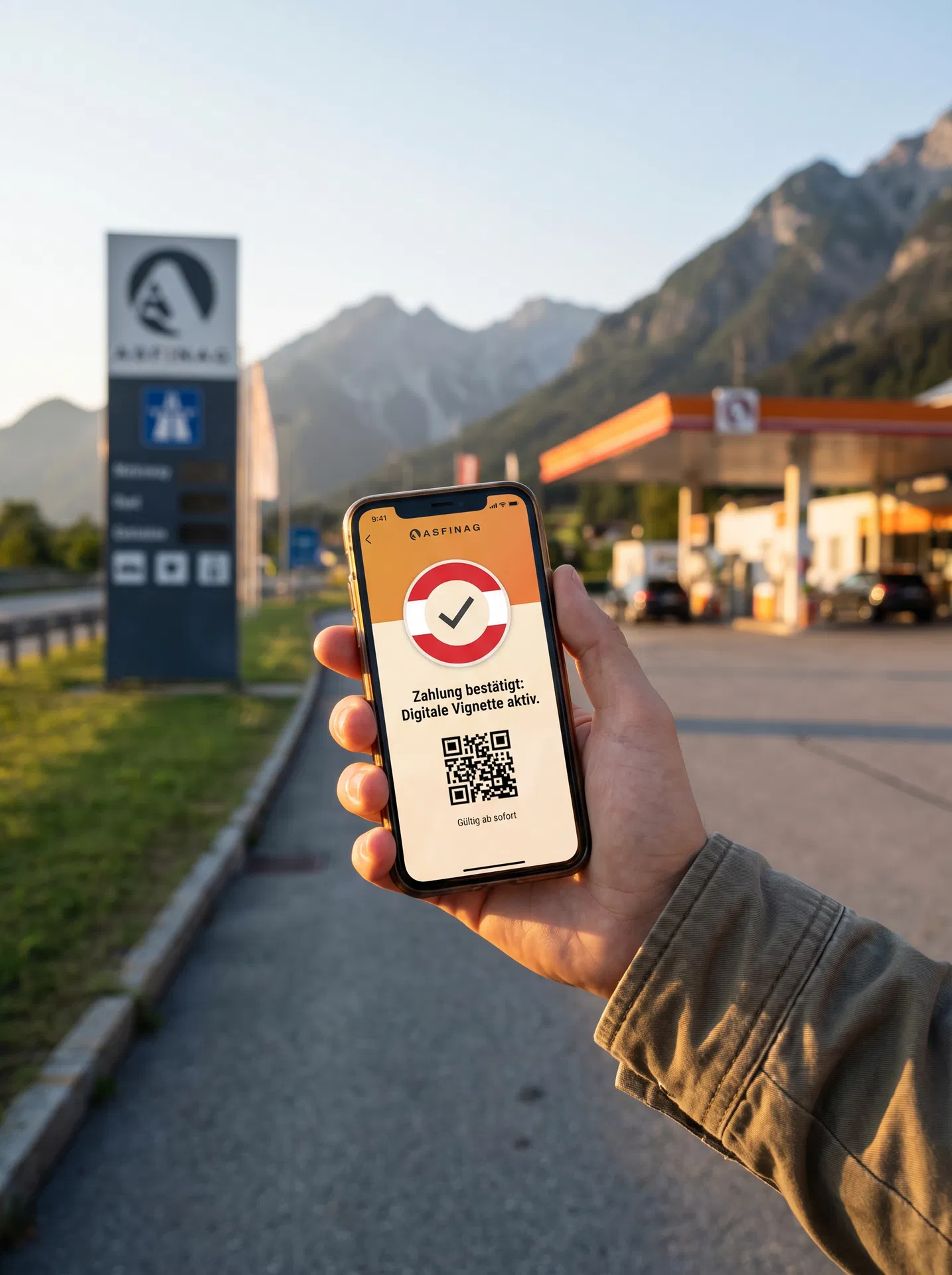 Digitale Vignette auf dem Smartphone